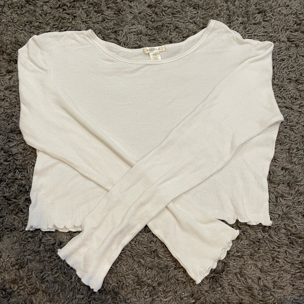 White long sleeve crop top